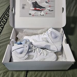 Nike White and Gray High-Top Athletic Shoes